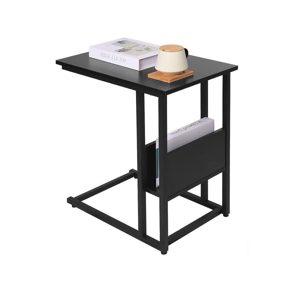 GENERICO - Mesa Auxiliar Industrial Draco Negro Coricha Home