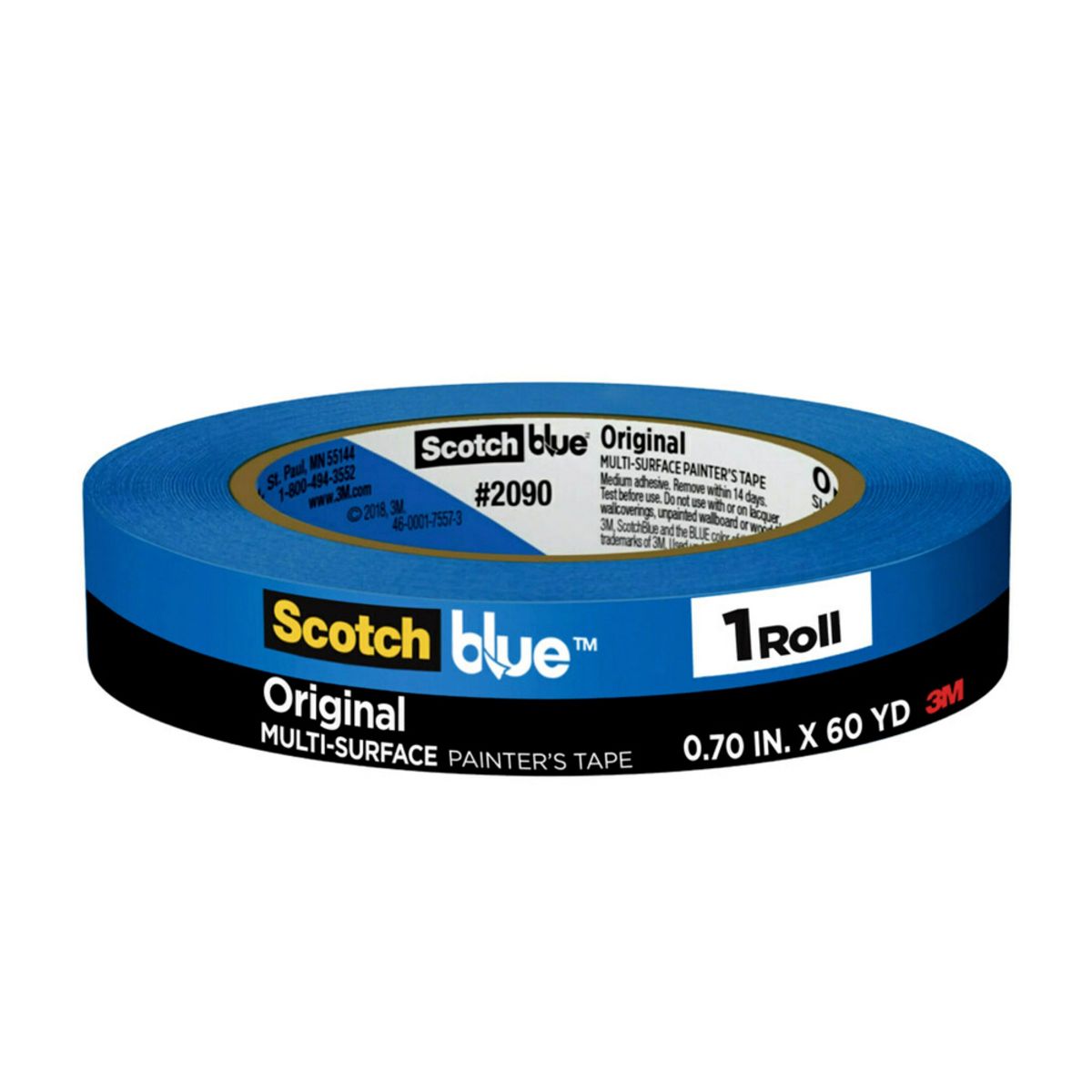 MARCA - Cinta Masking Tape Azul Scotch-Blue, 18 Mm X  54,8 M