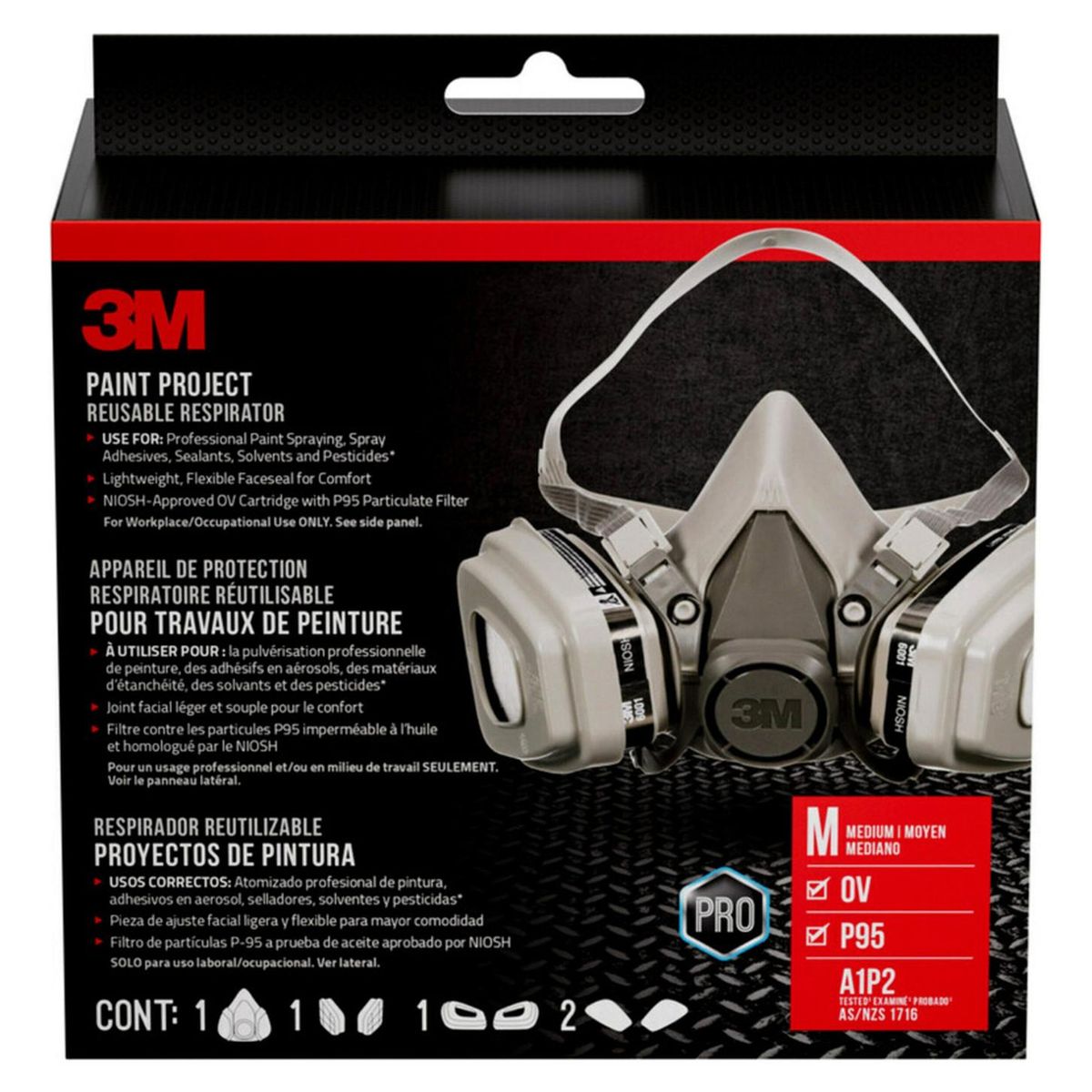 3M - Respirador 3M Reutilizable Profesional Pintura y Químicos