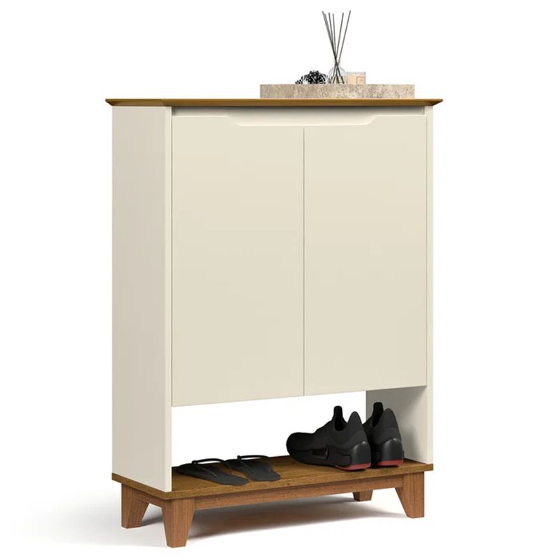 GENERICO - Zapatera Moderna Orfus Blanco y Marrón R&R MUEBLES