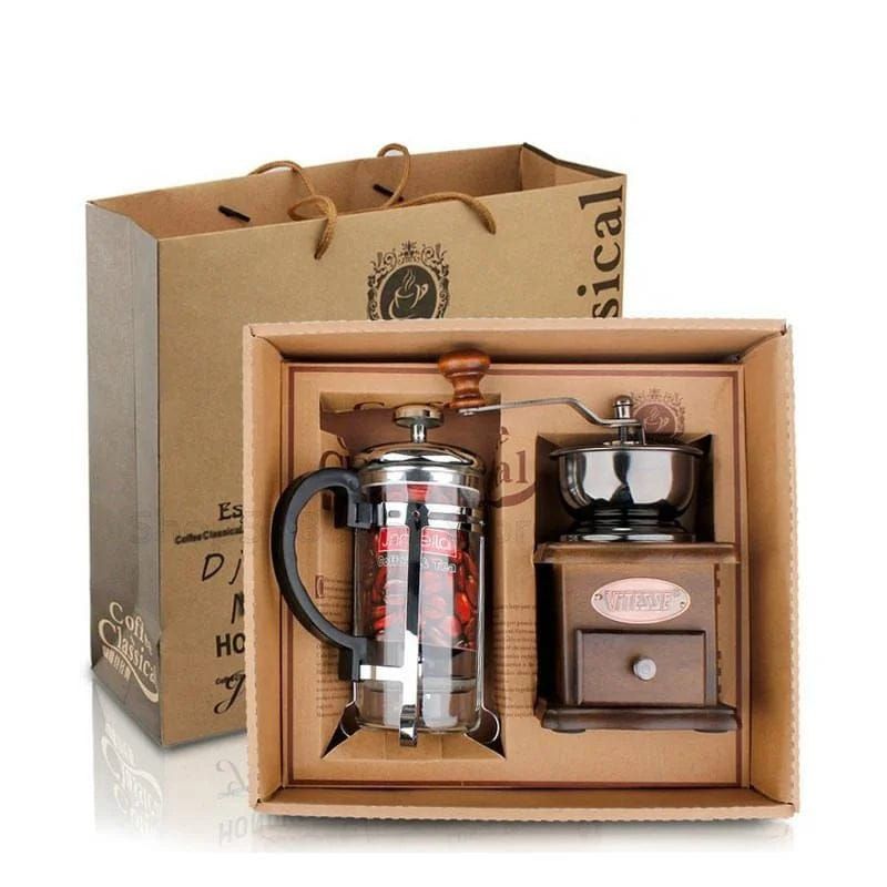GENERICO - Kit Coffee, Molinillo vintage, prensa Francesa 350 ml.