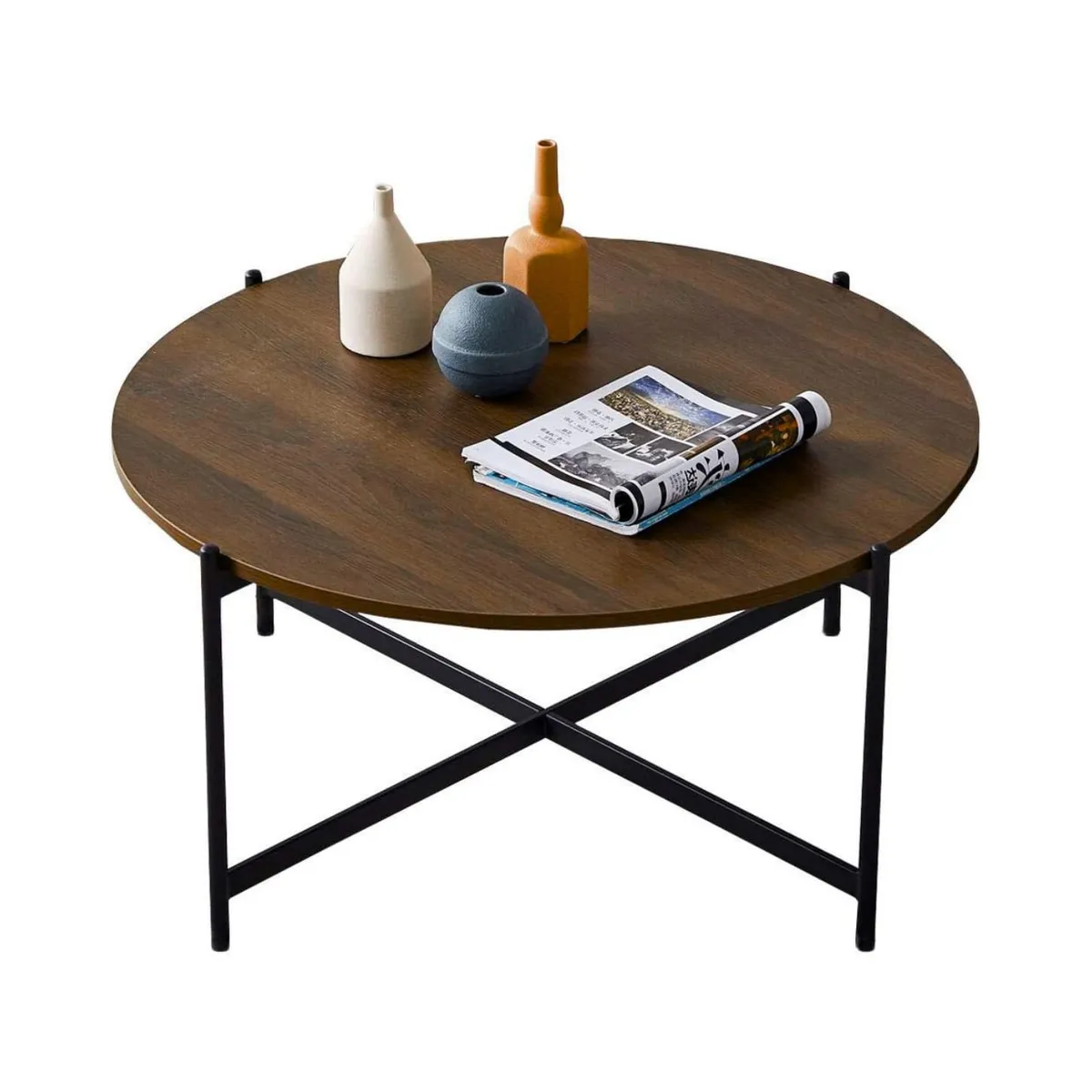 GENERICO - Mesa de Centro Industrial Belga Caramelo Coricha Home