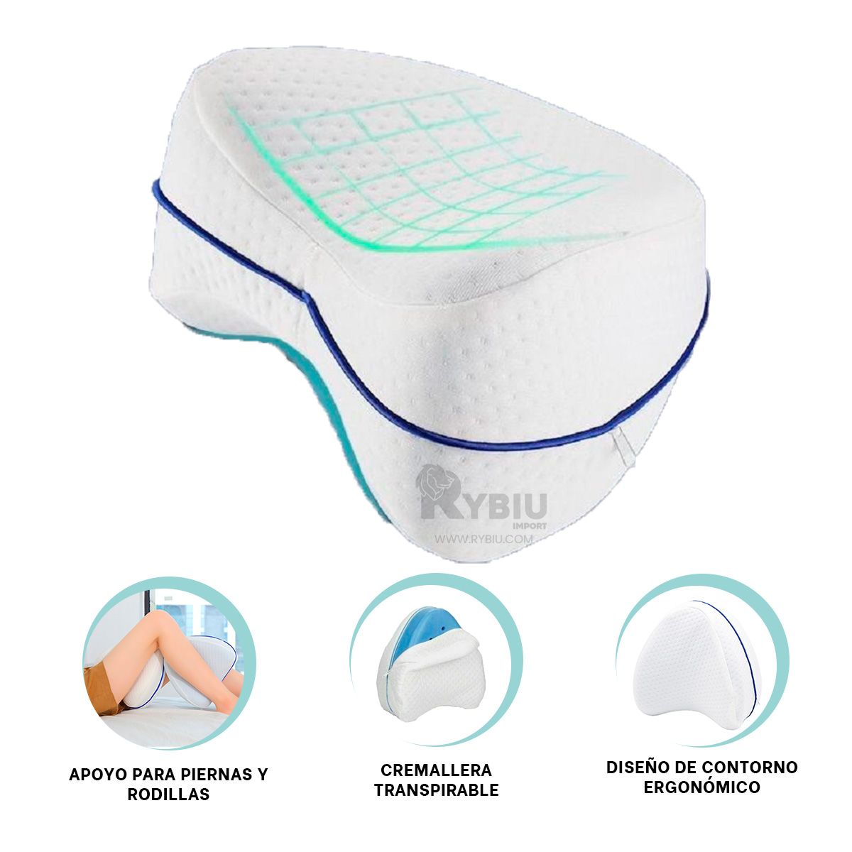 RYBIU IMPORT - Cojín Comodo para Piernas Ligero Y+Post-it Adhesivos