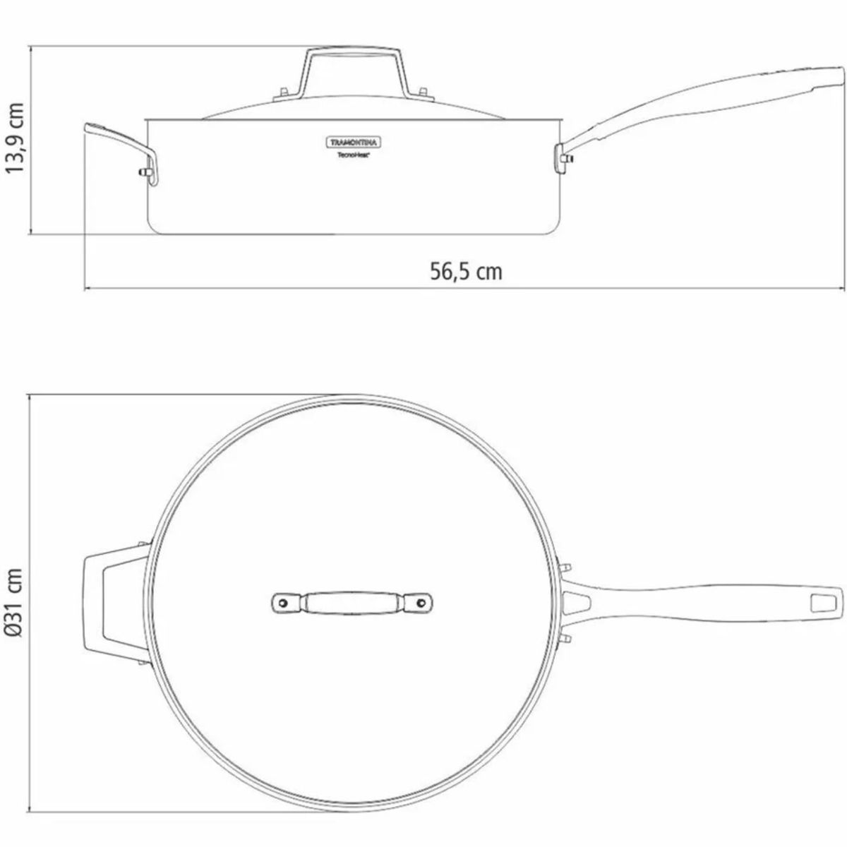 TRAMONTINA - Sarten AInox 30Cm Grano- TRAMONTINA