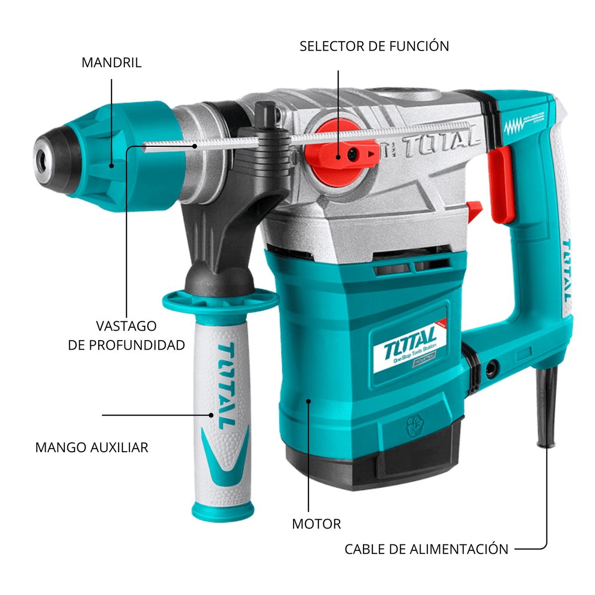 TOTAL TOOLS - Rotomartillo SDS Plus 1800w 7 Joules Total