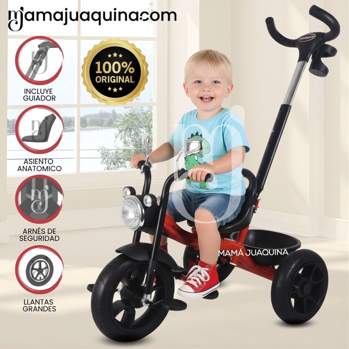 CONFORT - Triciclo Guiador  «ROLLER GUIDE» Red