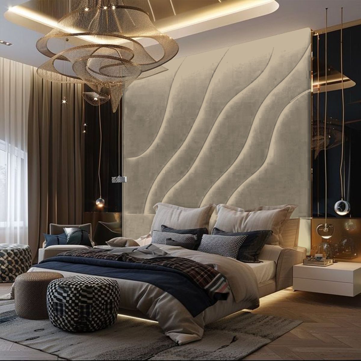 BARAKA HOME - Cabecera Kolding Queen - Beige Claro