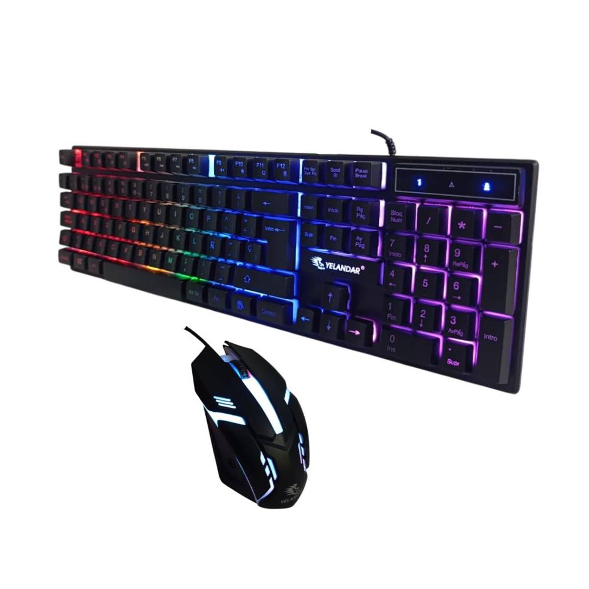 GENERICO - Kit Teclado y Mouse Gamer Para Pc Laptop Alambrico Luz Rgb