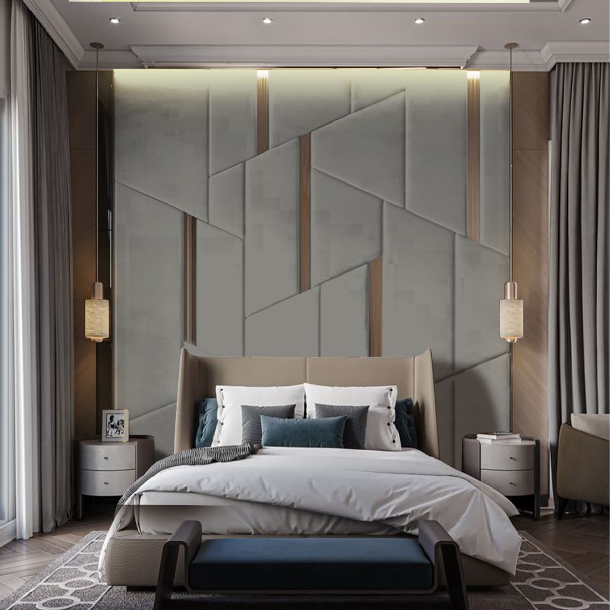 BARAKA HOME - Cabecera Ringsted Queen - Gris Oscuro