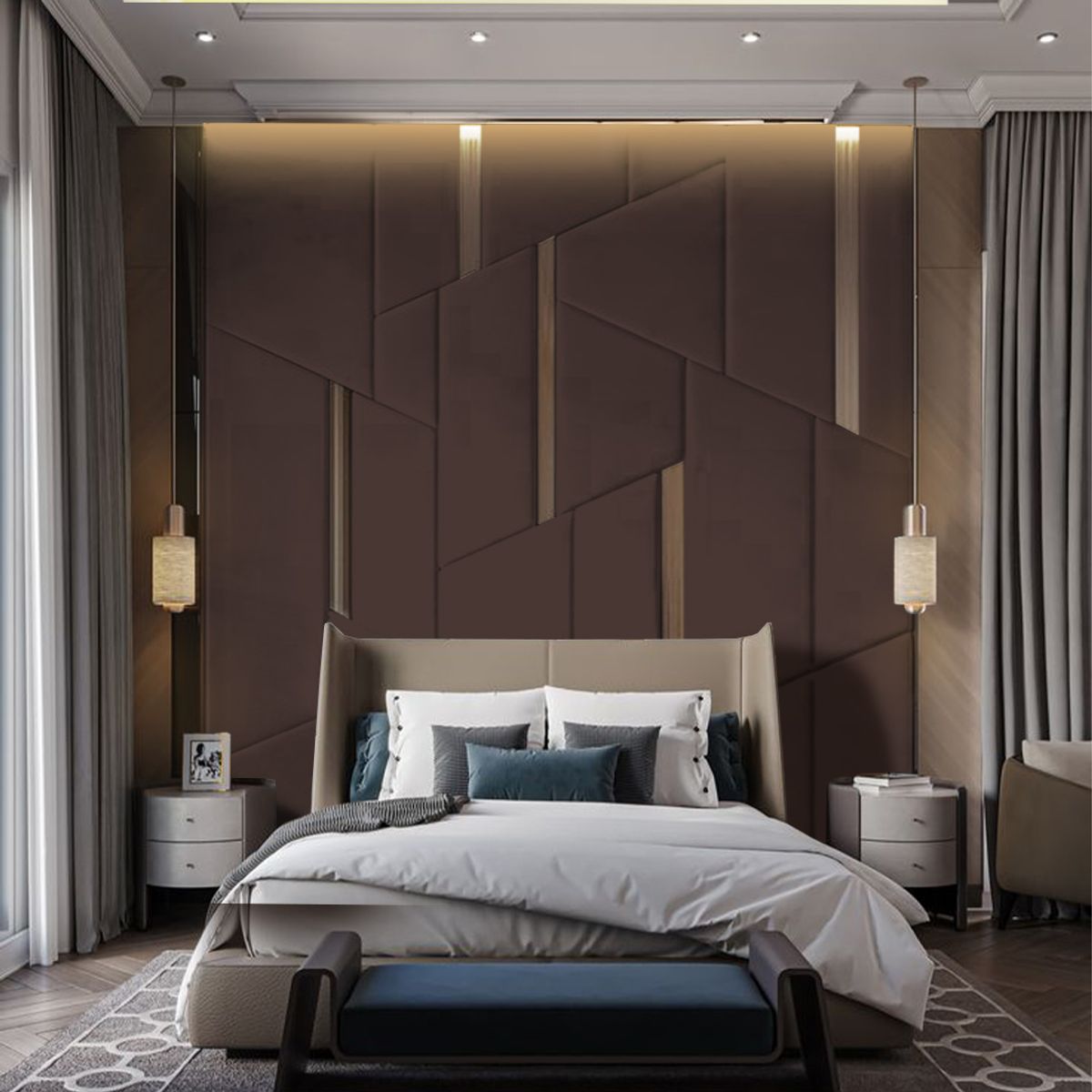 BARAKA HOME - Cabecera Ringsted Queen - Chocolate