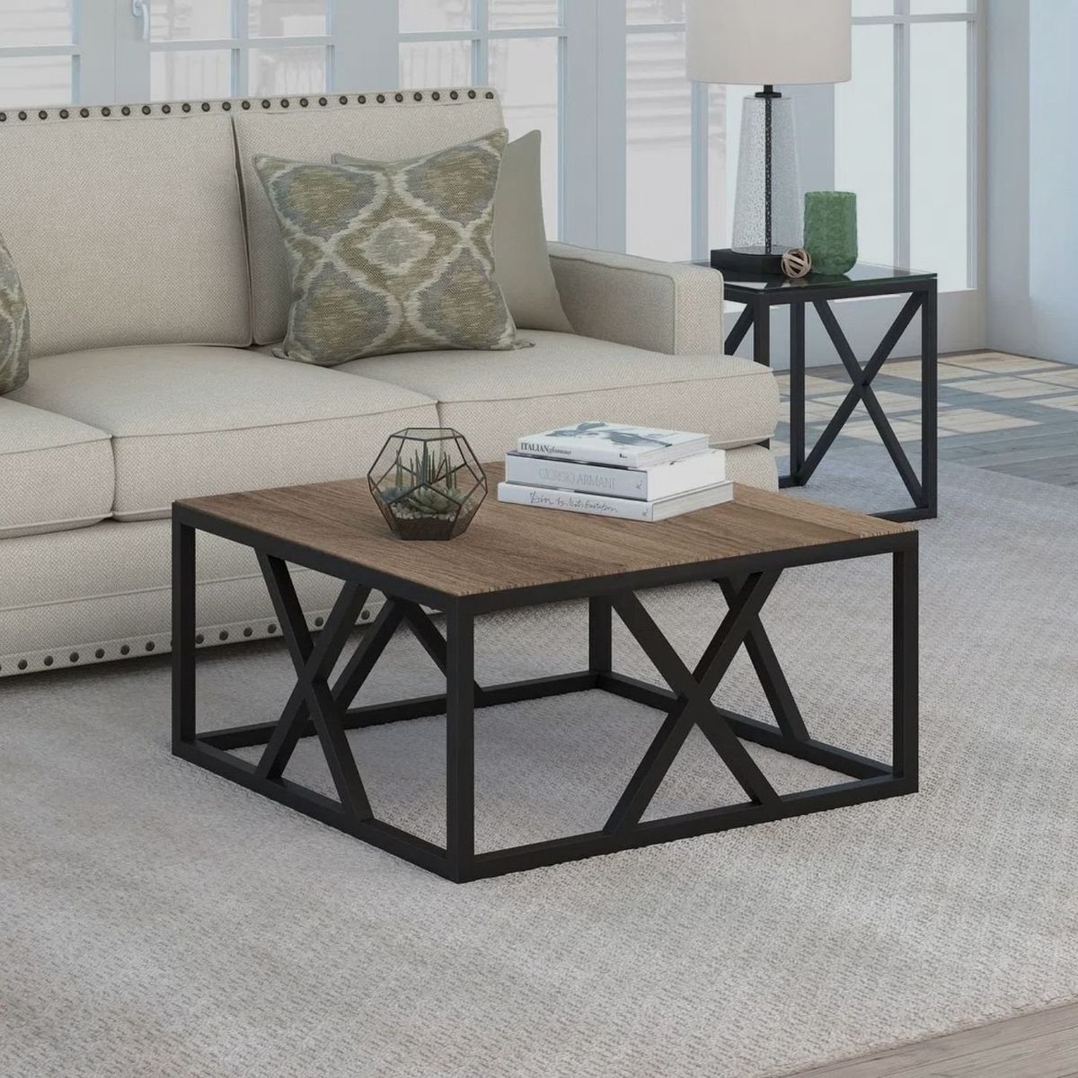 GENERICO - Mesa de Centro Industrial Casiopea Espresso Coricha Home