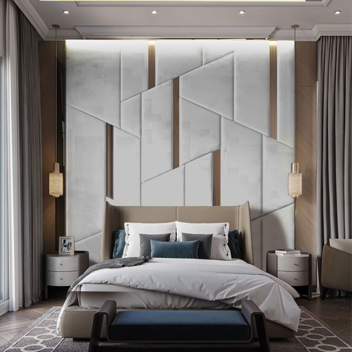 BARAKA HOME - Cabecera Ringsted King - Gris Claro