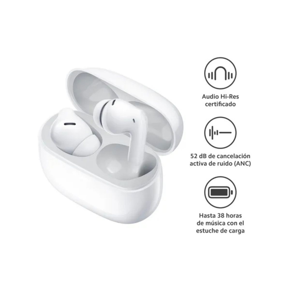 XIAOMI - Audifonos Xiaomi Redmi Buds 5 Pro Inalámbrico Cancelación Ruido Blanco