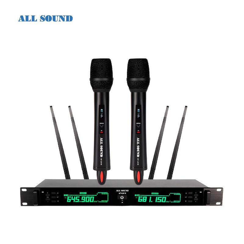 ALL SOUND - MICROFONO PROFESIONAL UHF DUAL CON RACK PARA TORRE DE SONIDO 200M