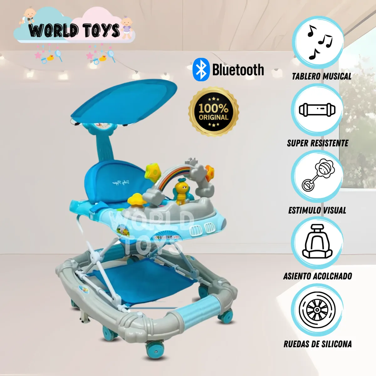 CONFORT - Andador Musical Confort Kids «RAINBOW MERCY » Sky Blue