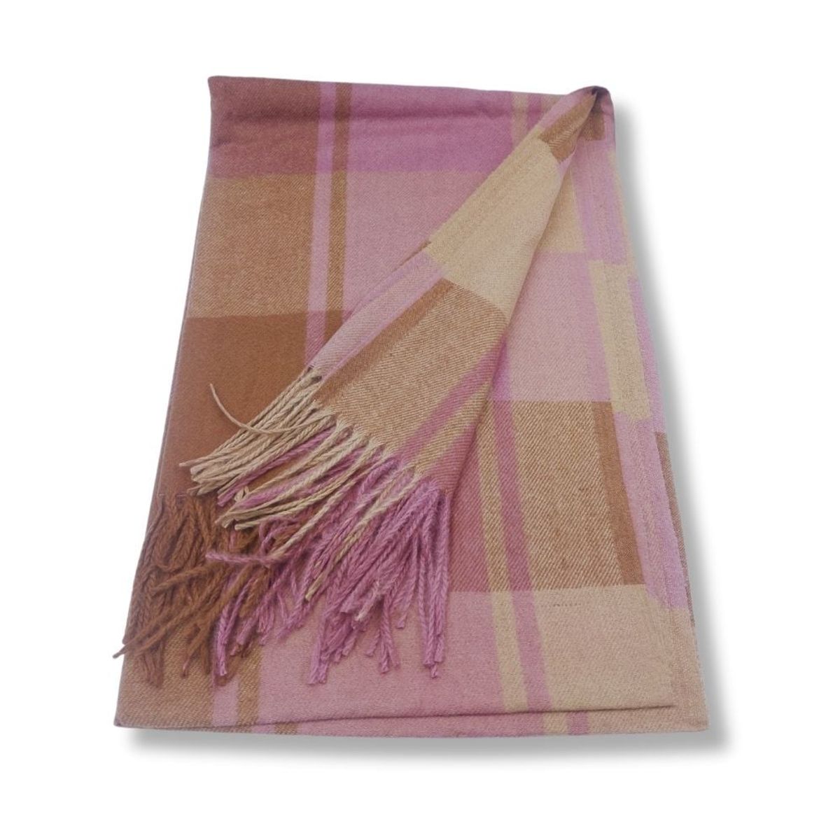 GENERICO - Maxi Bufanda Mujer Rosa y Marron