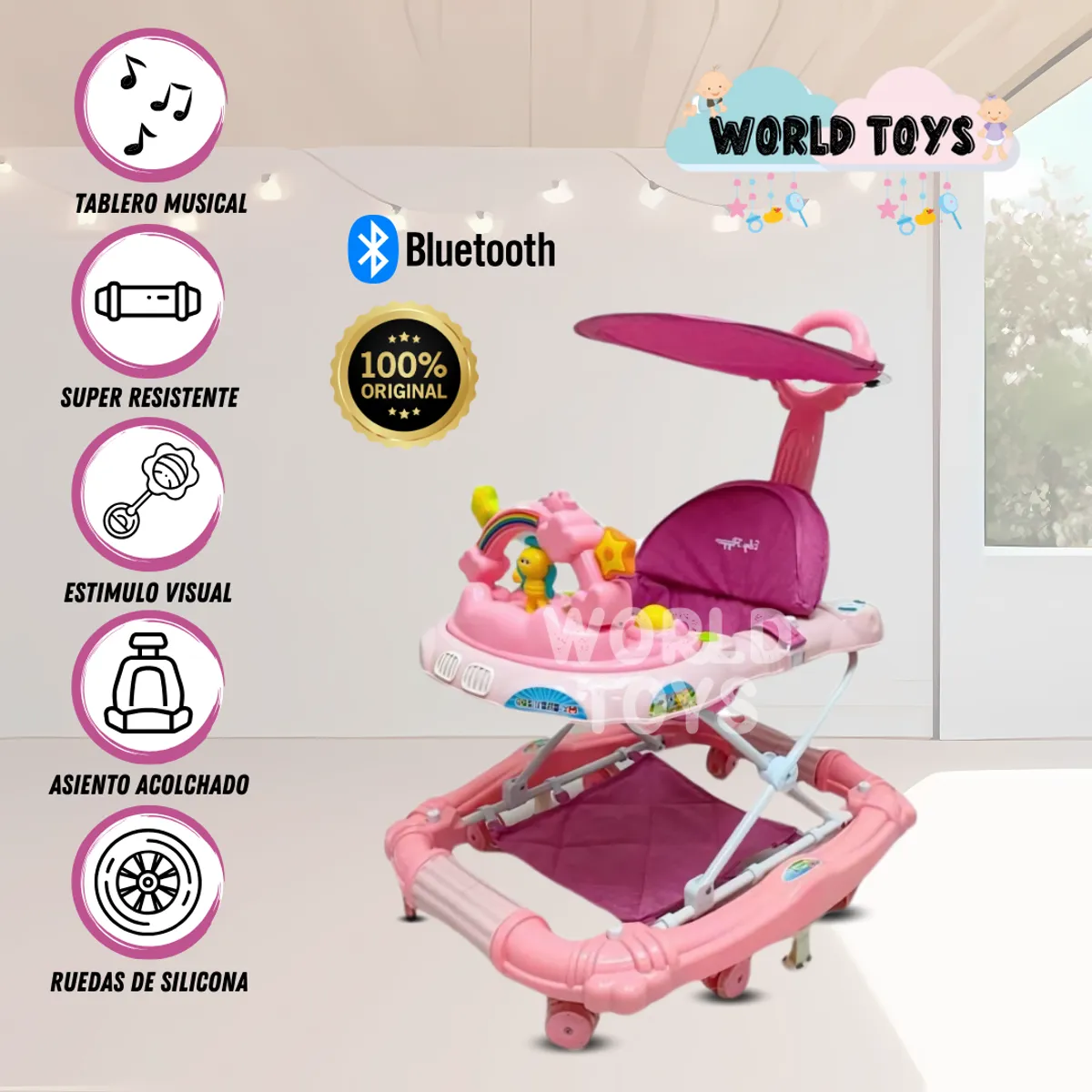 CONFORT - Andador Musical Confort Kids «RAINBOW MERCY » Pink