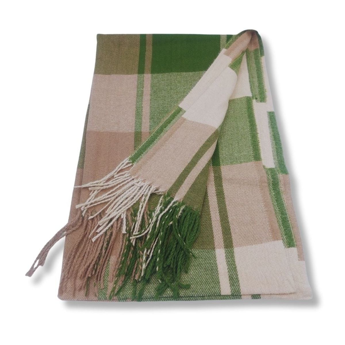 GENERICO - Maxi Bufanda Mujer Verde y Marron