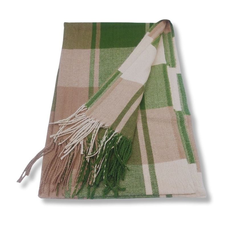 GENERICO - Maxi Bufanda Mujer Verde y Marron