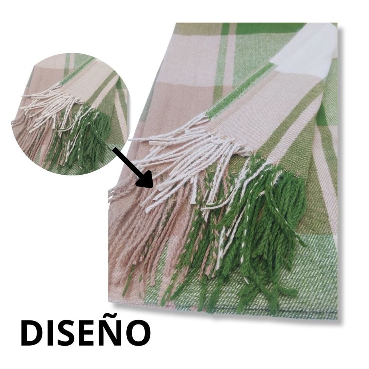 GENERICO - Maxi Bufanda Mujer Verde y Marron