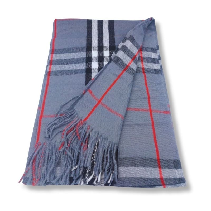 GENERICO - Maxi Bufanda Mujer Rojo y Gris