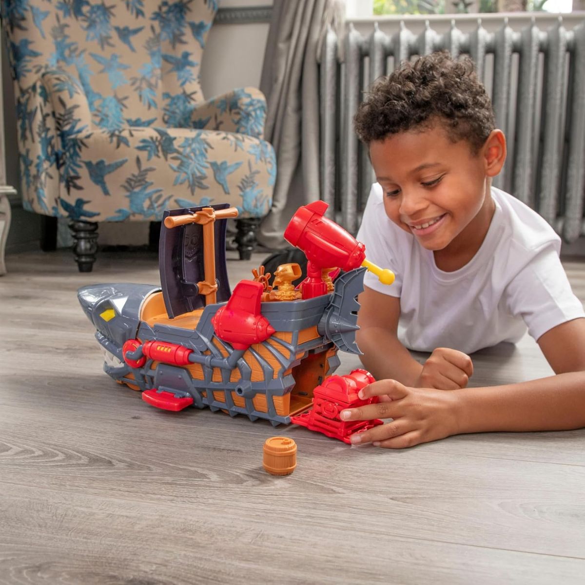 TEAMSTERZ - Juguete Barco Pirata + 1 Auto Teamsterz