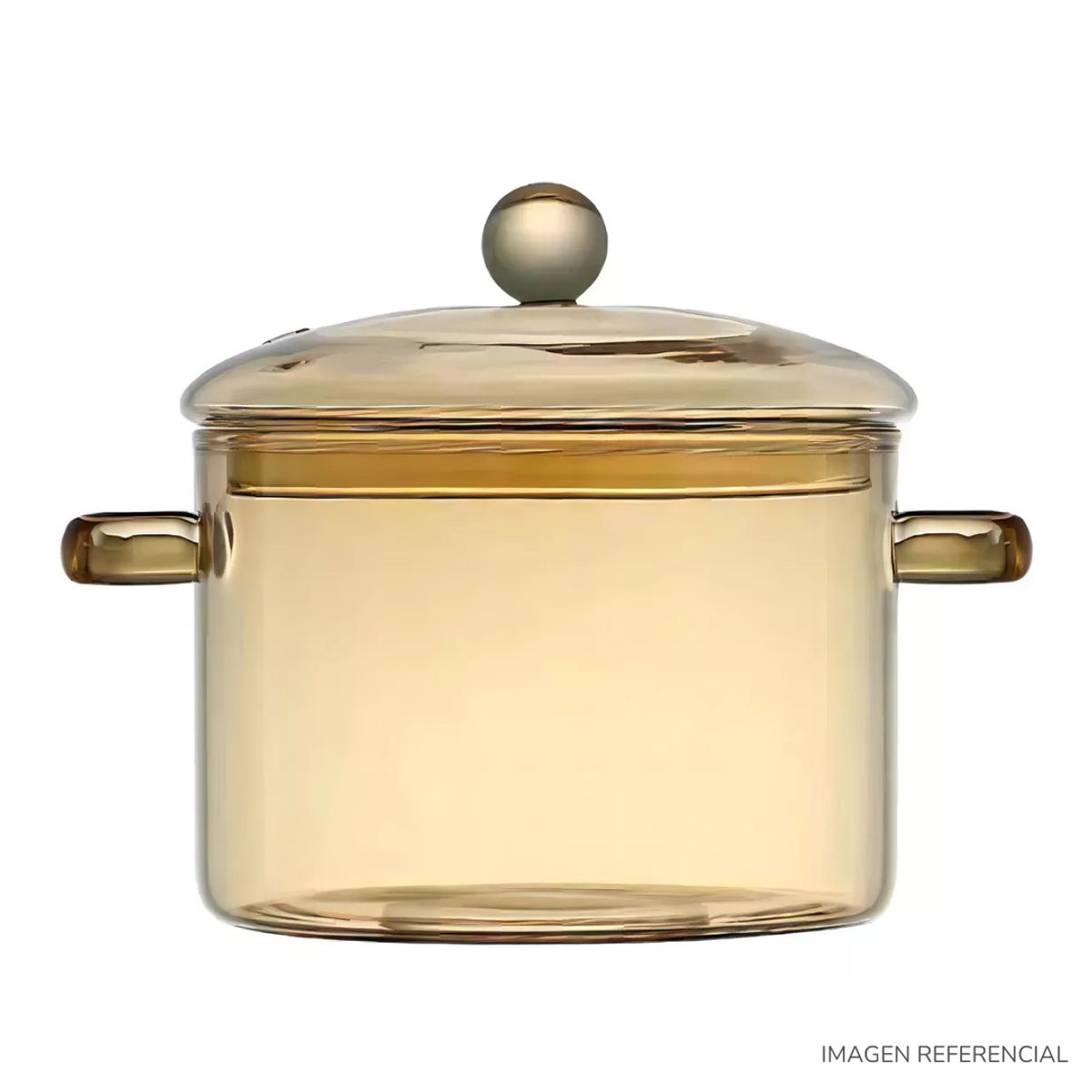 INSPIRA MARKET - Olla Pequeña de Vidrio Transparente con Tapa  1500 ml