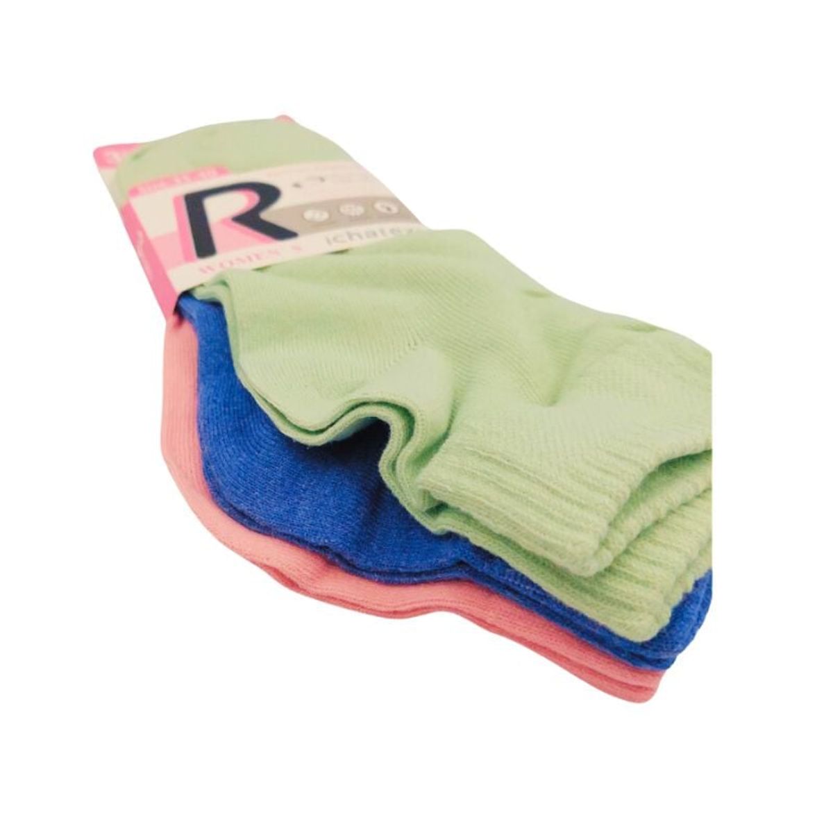 GENERICO - Pack de 3 Medias Canilleras de Mujer colores Verde, Azul y Rosa