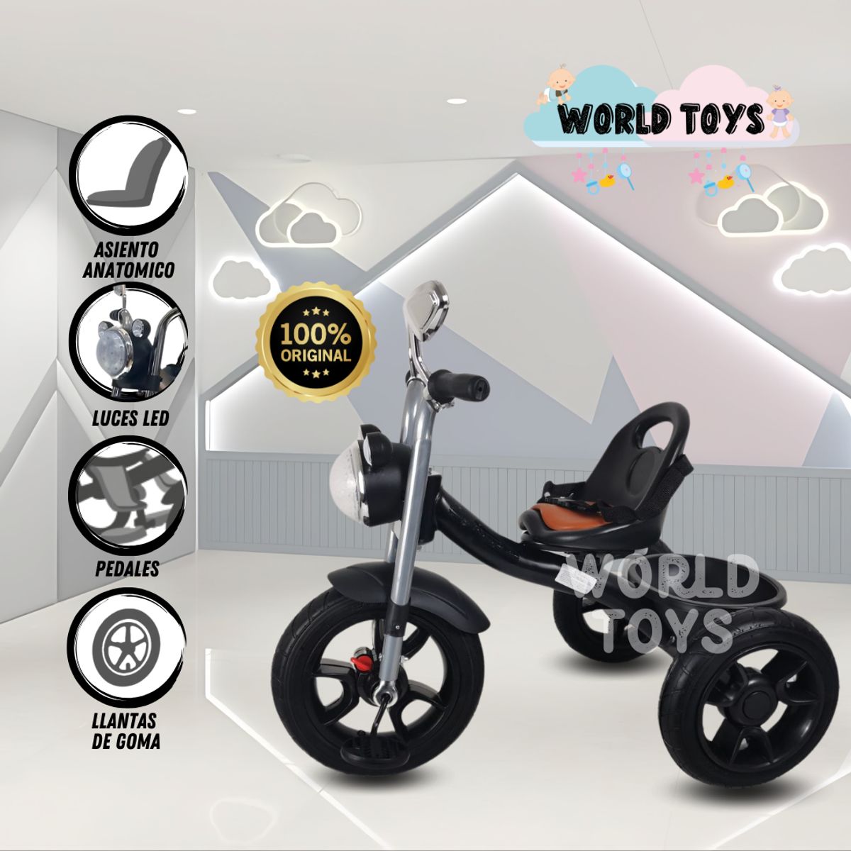 BEAUTIFUL - Triciclo Chavito Musical «ROLLER STAR» Black