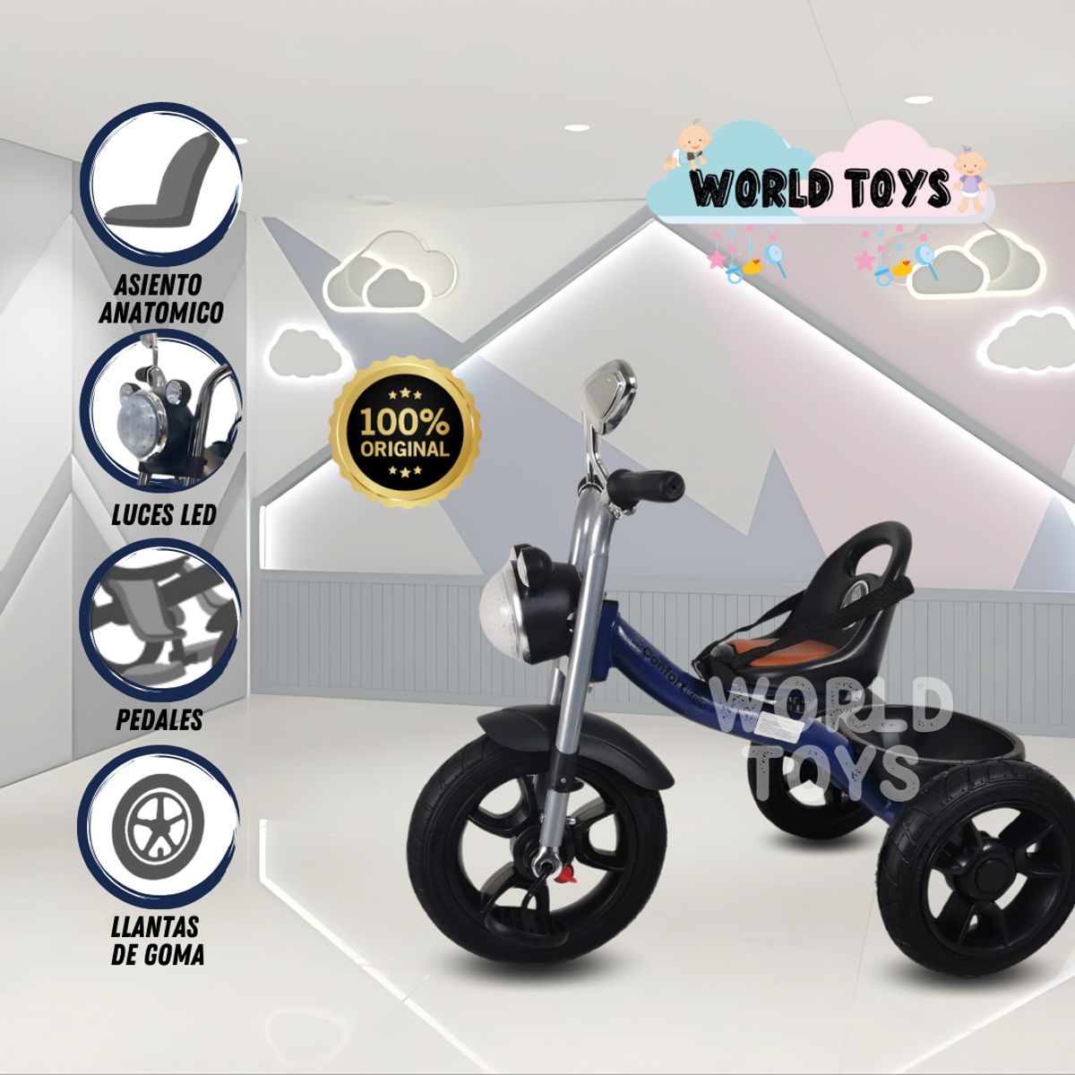 BEAUTIFUL - Triciclo Chavito Musical «ROLLER STAR» Blue