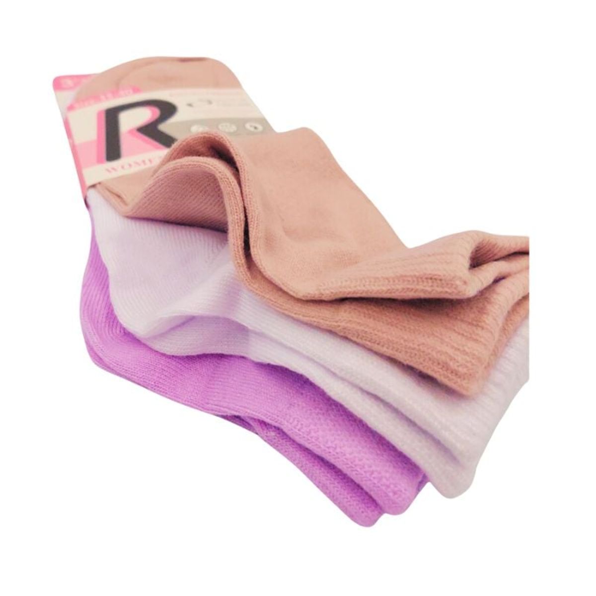 GENERICO - Pack de 3 Medias Canilleras de Mujer colores Morado, Rosa y Marron