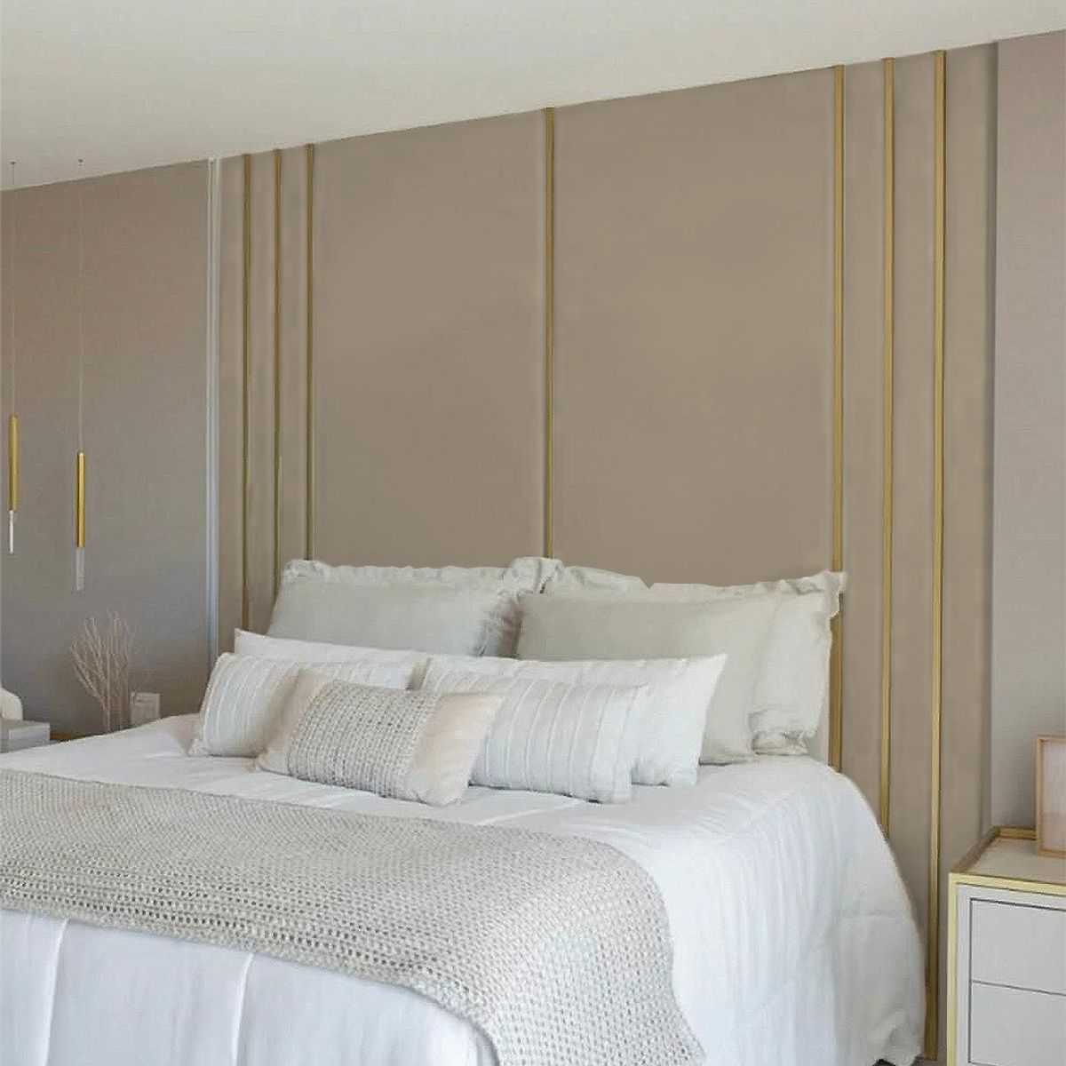 BARAKA HOME - Cabecera Murcia Queen - Beige Claro