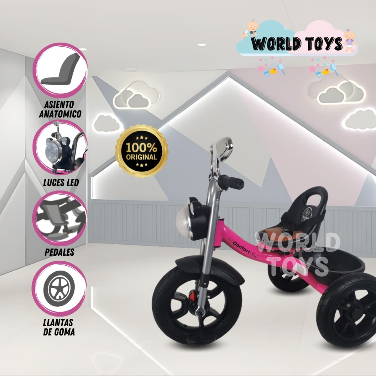 BEAUTIFUL - Triciclo Chavito Musical «ROLLER STAR» Pink