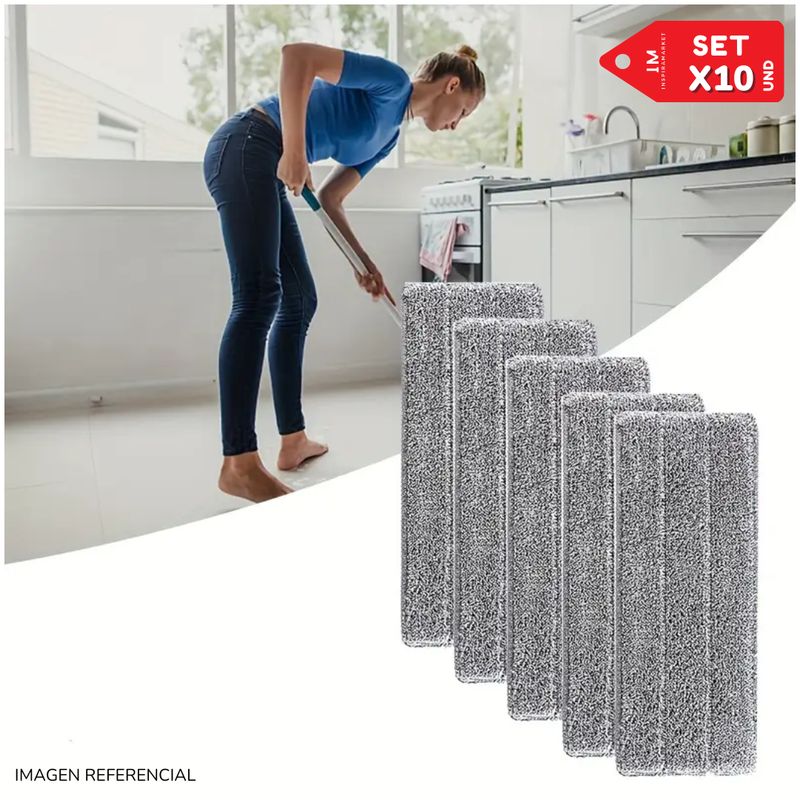 INSPIRA MARKET - Limpiador de piso Mopa Set x10