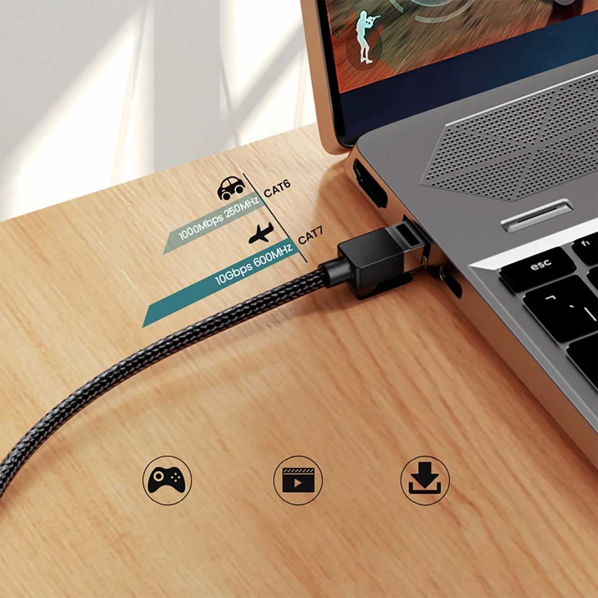 UGREEN - Cable De Red Ugreen Cat7 600mhz 10gbps Rj45 10 M Nw150-30791