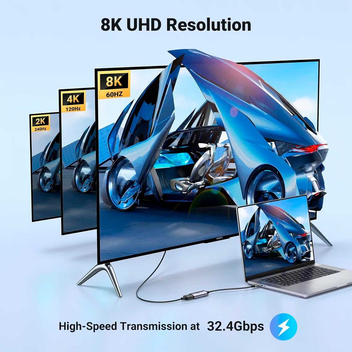 UGREEN - Adaptador de USB-C a Displayport 8K - Ugreen CM654 15575