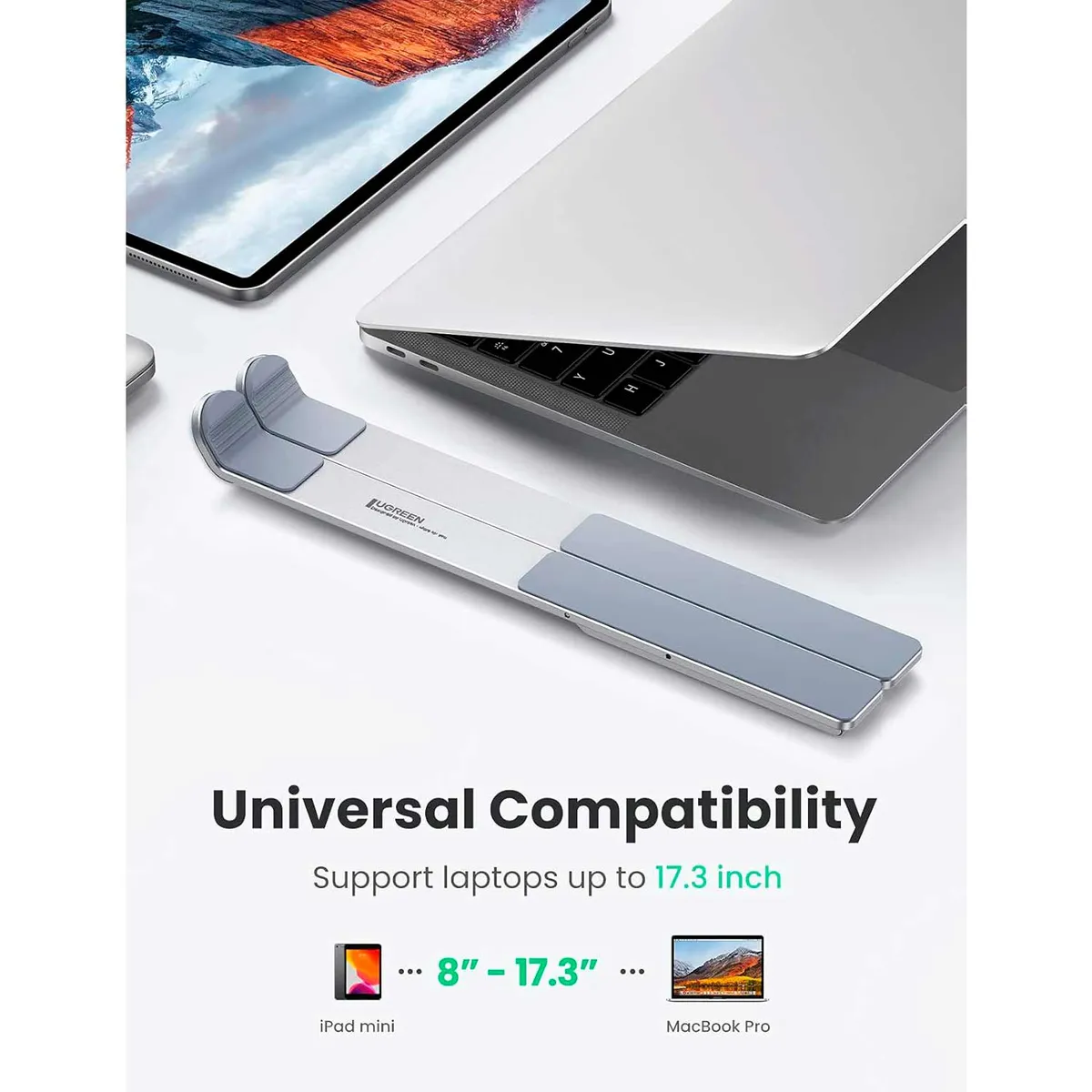 UGREEN - Soporte portátil Ugreen para laptop de 8" a 17.3" Metal Silver (40289)