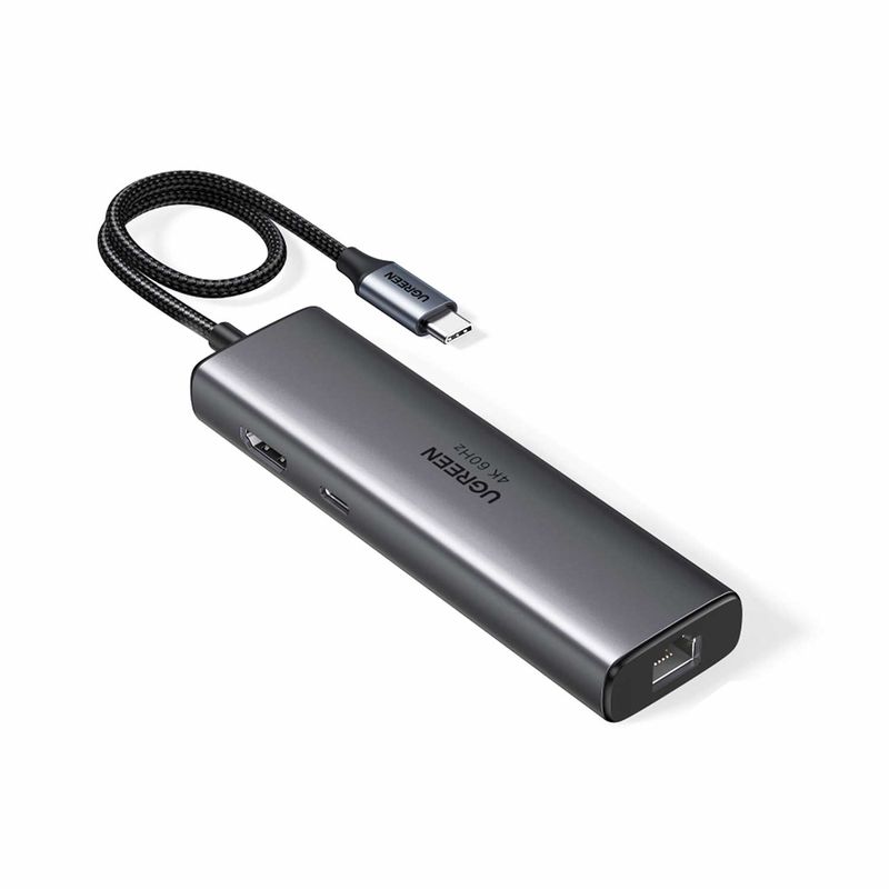 UGREEN - Adaptador Ugreen Cm512 45000 6 En 1 Usb Rj-45 Usb-C Hdmi 4K-45000