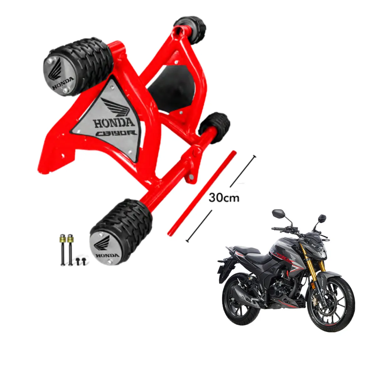 GENERICO - SLIDER PARA HONDA CB190R 2.0  COLOR ROJO