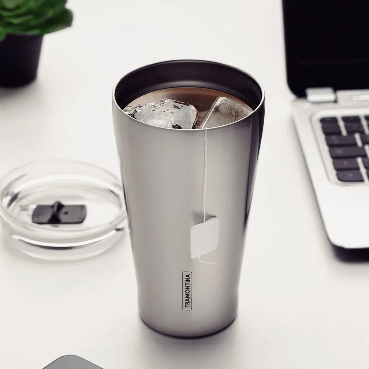 TRAMONTINA - Vaso Térmico de Acero con tapa 550Ml ml Exata - Tramontina