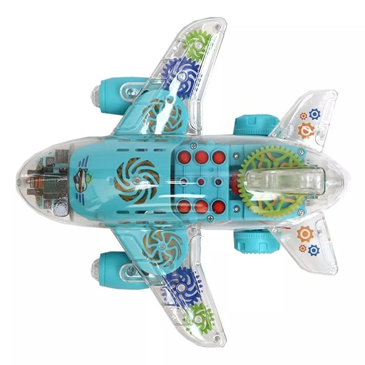 GENERICO - Avión Musical con Engranajes de Colores y Luces