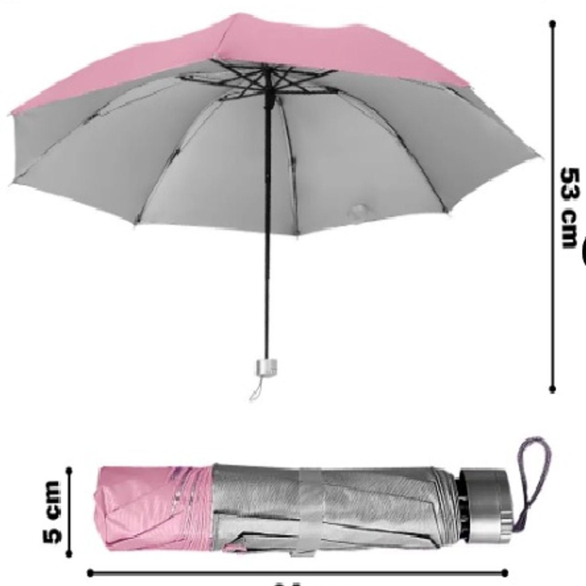 GENERICO - Sombrilla Paraguas de Cartera Plegable ROSADO  Dama