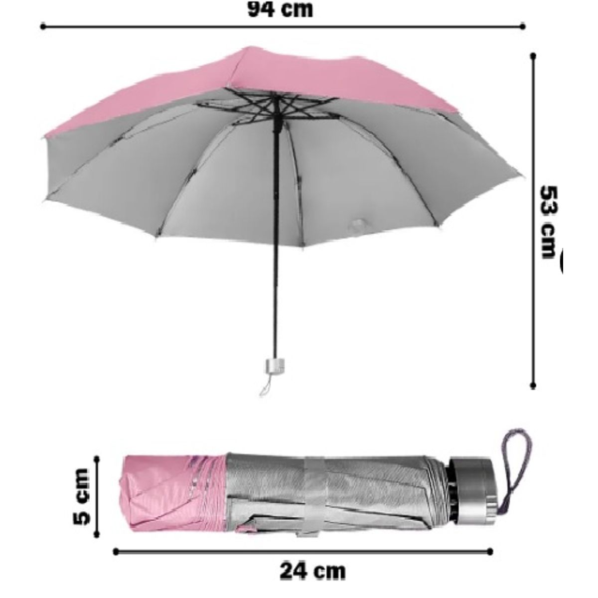 GENERICO - Sombrilla Paraguas de Cartera Plegable ROSADO  Dama