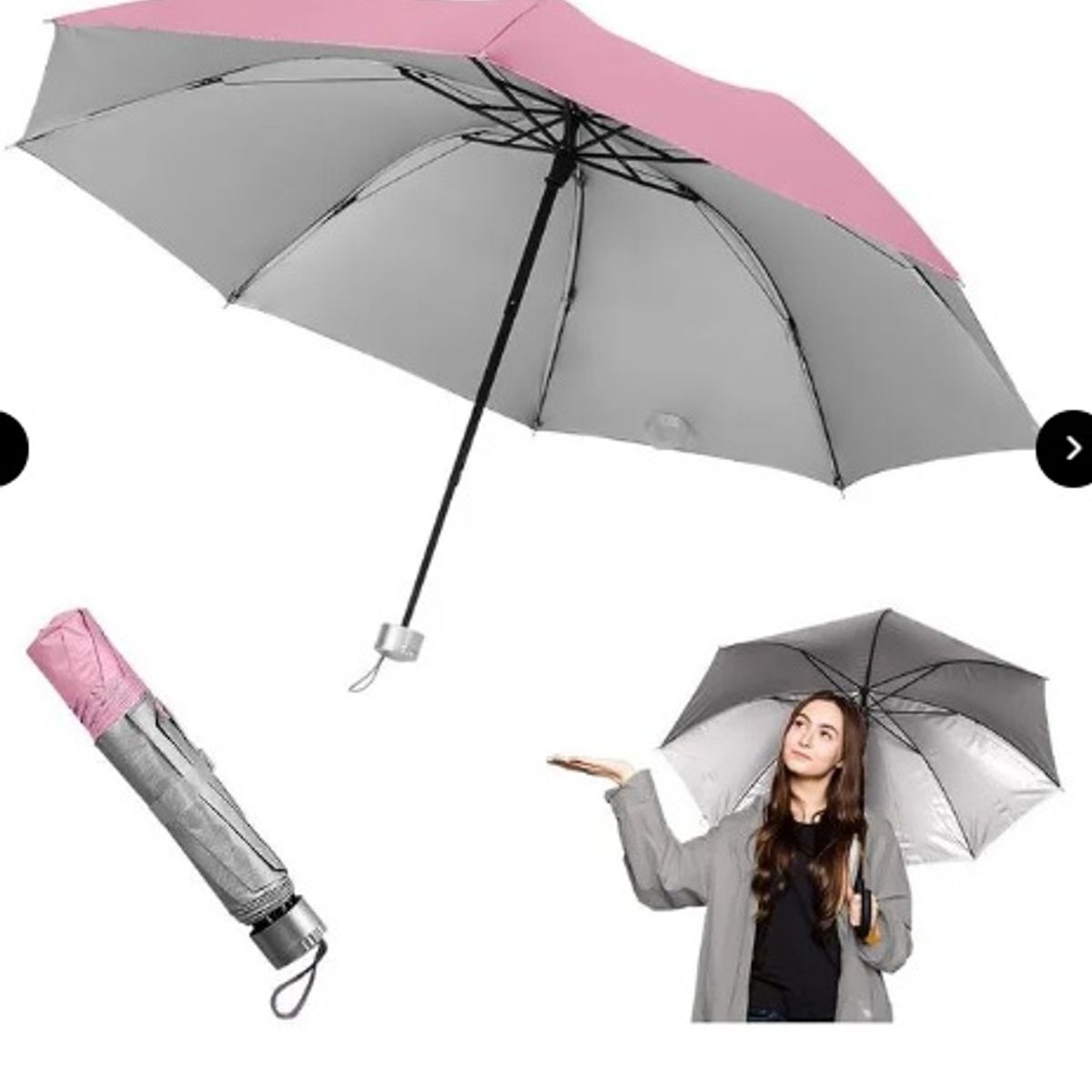 GENERICO - Sombrilla Paraguas de Cartera Plegable ROSADO  Dama