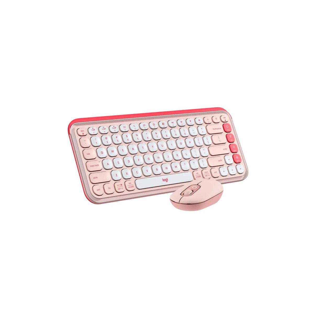 LOGITECH - Teclado Logitech + Mouse Pop Icon BluetoothWireless Sp Copilot Rose
