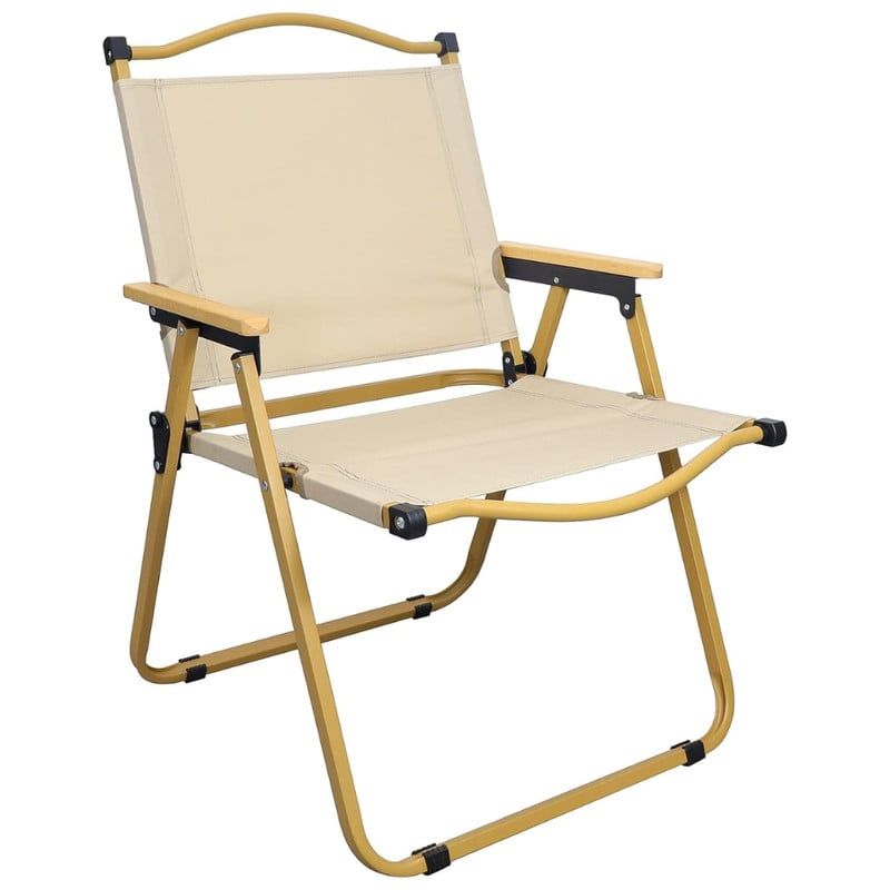 OEM - Silla Plegable Playera Terraza para el Aire Libre Camping Beige