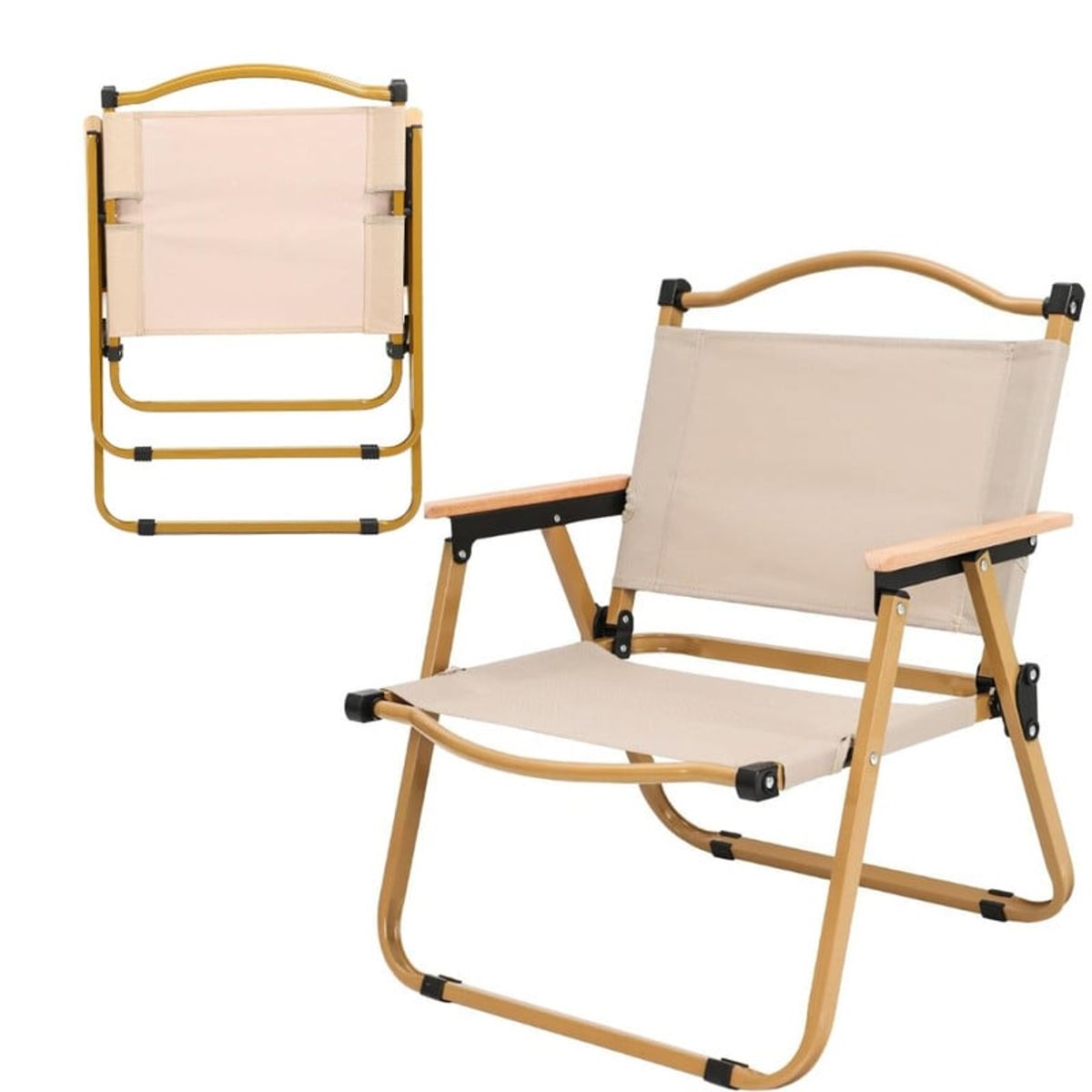 PENTHA - Silla Plegable Playera Terraza para el Aire Libre Camping Beige