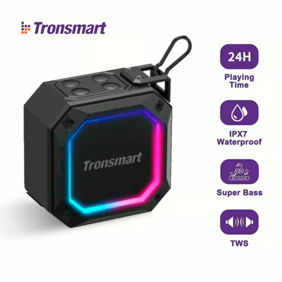 TRONSMART - Tronsmart Groove 2 Parlante Bluetooth 5.3 Portatil Acuático