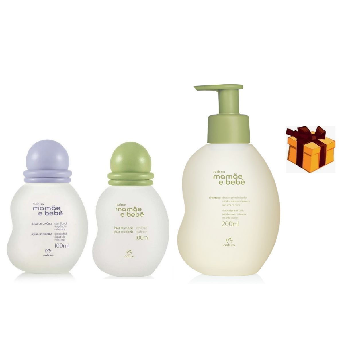 NATURA - 2 colonias 100ml + 1 shampoo 200ml para bebe y regalito