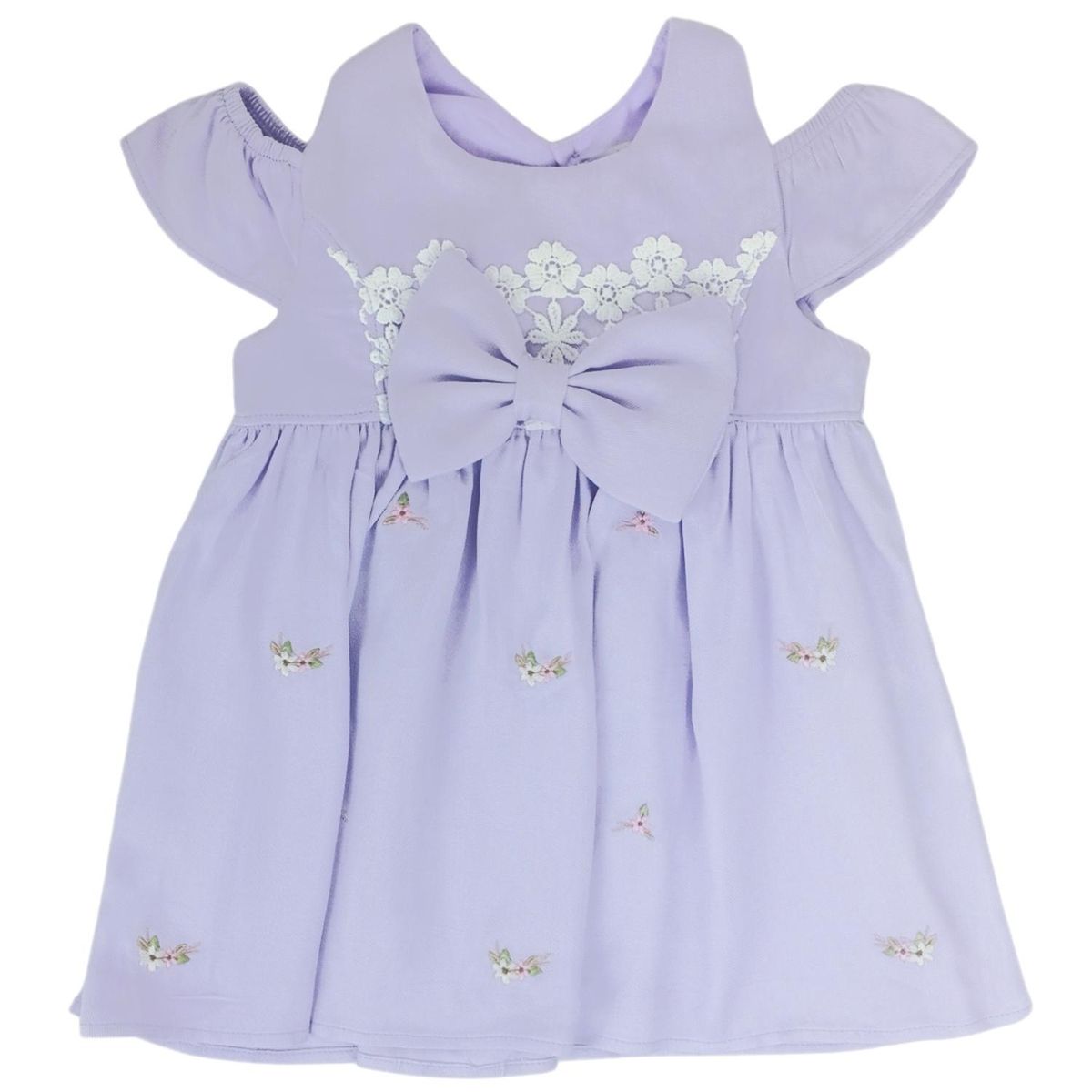 GENERICO - Vestido Lila y Bordados Florales para Bebé